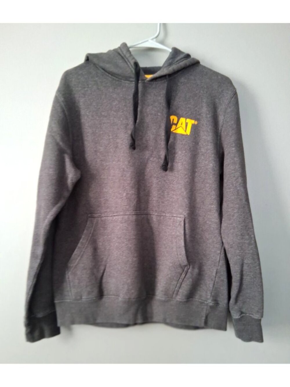 CAT Hoodie Youth Small Gray drawstring sweatshirt kids S